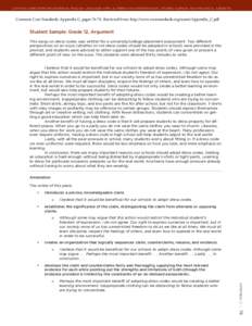 COMMON CORE STATE STANDARDS for ENGLISH LANGUAGE ARTS & LITERACY IN HISTORY/SOCIAL STUDIES, SCIENCE, AND TECHNICAL SUBJECTS  Common Core Standards: Appendix C, pagesRetrieved from: http://www.corestandards.org/as