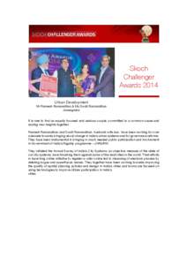Skoch Challenger Awards 2014 Urban Development  Mr Ramesh Ramanathan & Ms Swati Ramanathan
