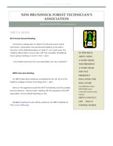 AZIMUTH NEWSLETTER  NEW BRUNSWICK FOREST TECHNICIAN’S ASSOCIATION AZIMUTH NEWSLETTER FALL2014/WINTER2015