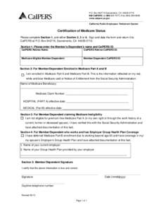 Certification of Medicare Status