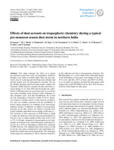 Atmos. Chem. Phys., 14, 6813–6834, 2014 www.atmos-chem-phys.net[removed]doi:[removed]acp[removed] © Author(s[removed]CC Attribution 3.0 License.  Effects of dust aerosols on tropospheric chemistry during a typ