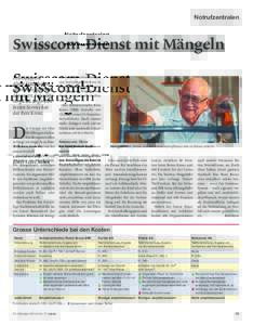 Notrufzentralen  Swisscom-Dienst mit Mängeln D