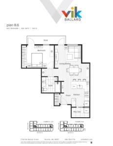 plan B.6 O NE BEDR OOM | ONE B AT H | 74 4 SF Deck  Bedroom