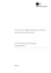 A review of collaborative procurement across the public sector List of professional buying organisations