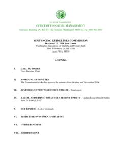 Sentencing Guidelines Commission Meeting Agenda - December 12, 2014