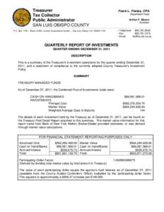 Quarterly Report of Combined Pool Investments[removed]