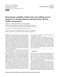 Ocean Sci., 11, 373–389, 2015 www.ocean-sci.netdoi:os © Author(sCC Attribution 3.0 License.  Retrieving the availability of light in the ocean utilising spectral