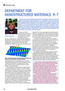 Jožef Stefan Institute  DEPARTMENT FOR NANOSTRUCTURED MATERIALS K-7 The basic research in the Department for Nanostructured Materials focuses on inorganic materials whose specific physical properties are a consequence o