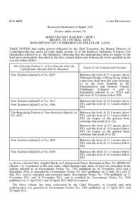 G.N[removed]Lands Department Railways Ordinance (Chapter[removed]Notice under section 19) MASS TRANSIT RAILWAY (‘MTR’)