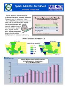 Opiate Addiction Fact Sheet Whatcom County 2014 Opiate abuse has risen dramatically throughout the nation, the state, and within the county over the last several years.