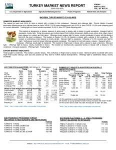 FRIDAY MAY 04, 2012 VOL. 59 NO. 54 TURKEY MARKET NEWS REPORT ISSN[removed]