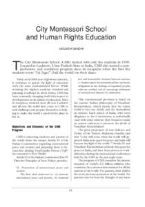   51 City Montessori School and Human Rights Education