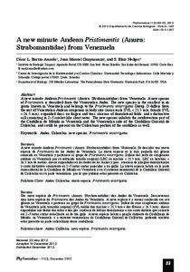 Herpetology / Political geography / Cordillera de Mérida / Gryllus / Mérida /  Venezuela / Cordillera / University of the Andes / Apure / Táchira / Pristimantis / Strabomantidae / States of Venezuela