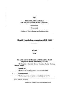 2000  THE LEGISLATIVE ASSEMBLY FOR THE AUSTRALIAN CAPITAL TERRITORY  (As presented)