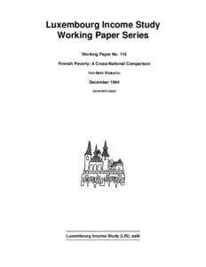 Luxembourg Income Study Working Paper Series Working Paper No. 119 Finnish Poverty: A Cross-National Comparison Veli-Matti Ritakallio