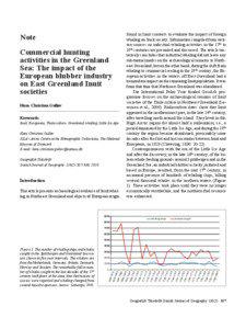 Note Commercial hunting activities in the Greenland