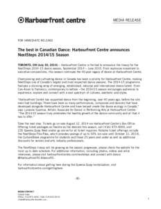 Harbourfront Centre NextStepsMedia Release