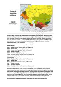 Russian & Ukrainian Military Revision date: 27 Juky 2013