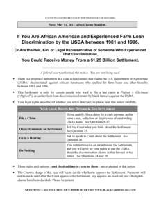 Class action / MERS / United States Department of Agriculture / Claim / Law / Pigford v. Glickman / Lawsuit