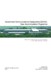 National Audit Office Report (HC): Government Communications Headquarters (GCHQ): New Accommodation Programme (Executive Summary)