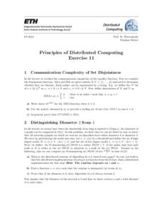 Distributed Computing FS 2012 Prof. R. Wattenhofer Stephan Holzer