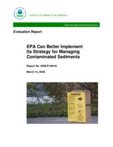 EPA Can Better Implement Its Strategy for Managing Contaminated Sediments
