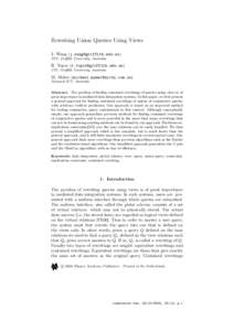 Rewriting Union Queries Using Views J. Wang () INT, Griffith University, Australia R. Topor () CIT, Griffith University, Australia