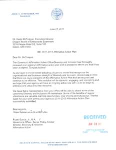 Original Signatures are on file at OBCE office  Oregon Board of Chiropractic Examiners Dave McTeague, Executive Director 3218 Pringle Road SE, Suite 150