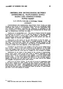 Criteria for Distinguishing Between Asymmetrical Wave-Formed Ripple Marks and Current-Formed Ripple Marks