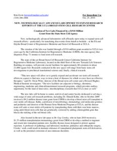 Embryonic stem cell / California Institute for Regenerative Medicine / Adult stem cell / Alan O. Trounson / New York Stem Cell Foundation / California Proposition 71 / Biology / Stem cells / Biotechnology