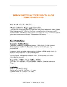 OMAN HOTELS & TOURISM CO. SAOG