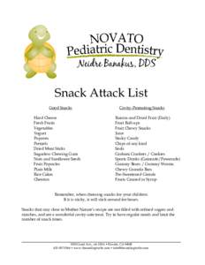 Snack Attack List Good Snacks Hard Cheese Fresh Fruits Vegetables Yogurt