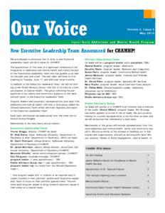 Our Voice  Volume 2, Issue 5 May[removed]Capital Health Ad diction s and Mental Heal th P ro g ram