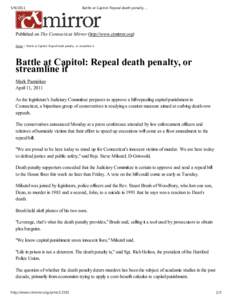 Violence / Crime in the United States / Crime / Cheshire /  Connecticut /  home invasion murders / National Coalition to Abolish the Death Penalty / Connecticut / Capital punishment / Penology