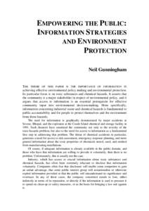 Empowering the public : information strategies and environment protection (in: Environmental crime : proceedings of a conference held 1-3 September 1993, Hobart)