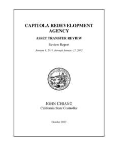 CAPITOLA REDEVELOPMENT AGENCY ASSET TRANSFER REVIEW Review Report January 1, 2011, through January 31, 2012