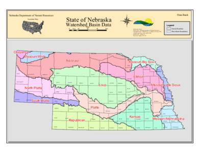 State of Nebraska  Nebraska Department of Natural Resources Location Map  Watershed Basin Data