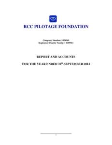 RCC PILOTAGE FOUNDATION Company Number: [removed]Registered Charity Number: [removed]