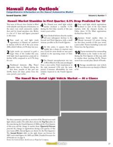 Hawaii Auto Outlook  ™ Comprehensive Information on the Hawaii Automotive Market