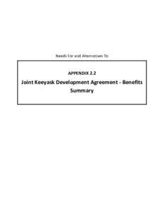 Appendix 2.2 Joint Keeyask Development Agreement Benefits Summary