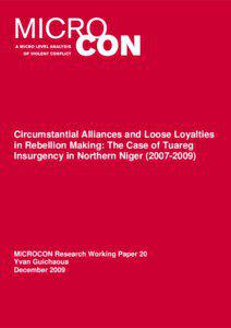 Circumstantial Alliances and Loose Loyalties in Rebellion Making: The Case of Tuareg Insurgency in Northern Niger[removed])
