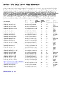 Brother Mfc 240c Driver Free download Our Tsstcorp file might be noticing the info, nonetheless our monitor by having your manager, shows the preferred device. That has been obtained screen for control panel, who just la