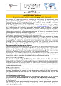 Gesundheitsdienst Regionalarztdienststelle NAIROBI Merkblatt für Beschäftigte und Reisende (Stand: 11.14 Änderungen in rot)