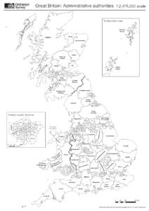 Great Britain: Administrative authorities 1:2,475,000 scale  Na h-E ile an
