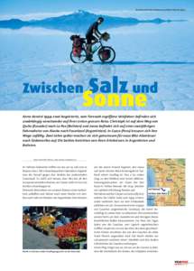 Hochkonzentriertes Salzwasser auf dem Salar de Uyuni  Salz und Sonne  Zwischen