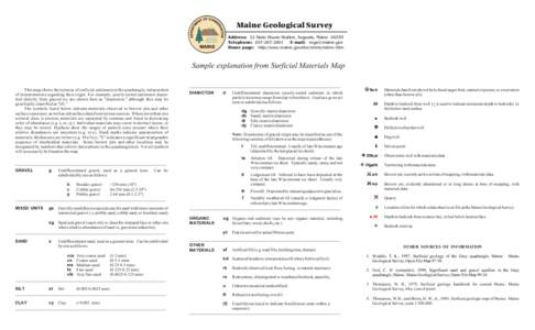 Maine Geological Survey Address: 22 State House Station, Augusta, Maine[removed]Telephone: [removed]E-mail: [removed] Home page: http://www.maine.gov/doc/nrimc/nrimc.htm