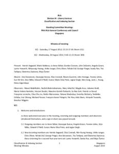 IFLA Division III - Library Services Classification and indexing Section Standing Committee Meetings 79th IFLA General Conference and Council Singapore