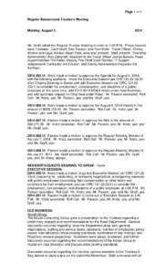 Page 1 of 4 Regular Beavercreek Trustee’s Meeting Monday, August 4,  2014