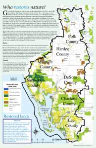 Who restores nature?  G overnments, businesses, industry and private organizations all work to restore the environment. Hydrologic restoration (return of water flows and timing to water