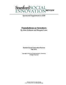 Social finance / Financial services / Investment / Environmental economics / Funds / Impact investing / California HealthCare Foundation / Health care in the United States / Venture capital / Finance / Financial economics / Business